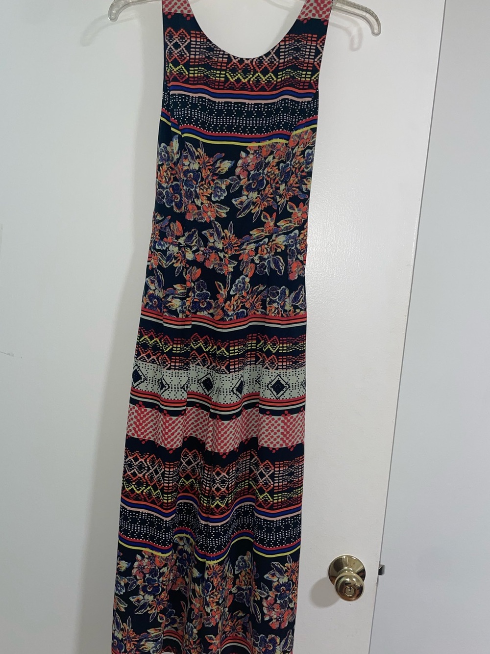 Navy Floral & Geo Print Sleeveless Jumpsuit